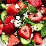 Strawberry, Watermelon, Feta & Mint Cucumber Salad