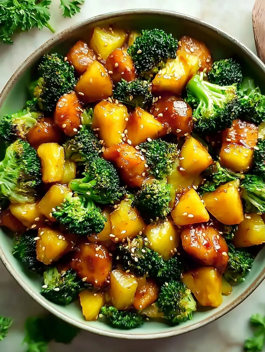 Teriyaki Sheet Pan Pineapple Chicken And Broccoli