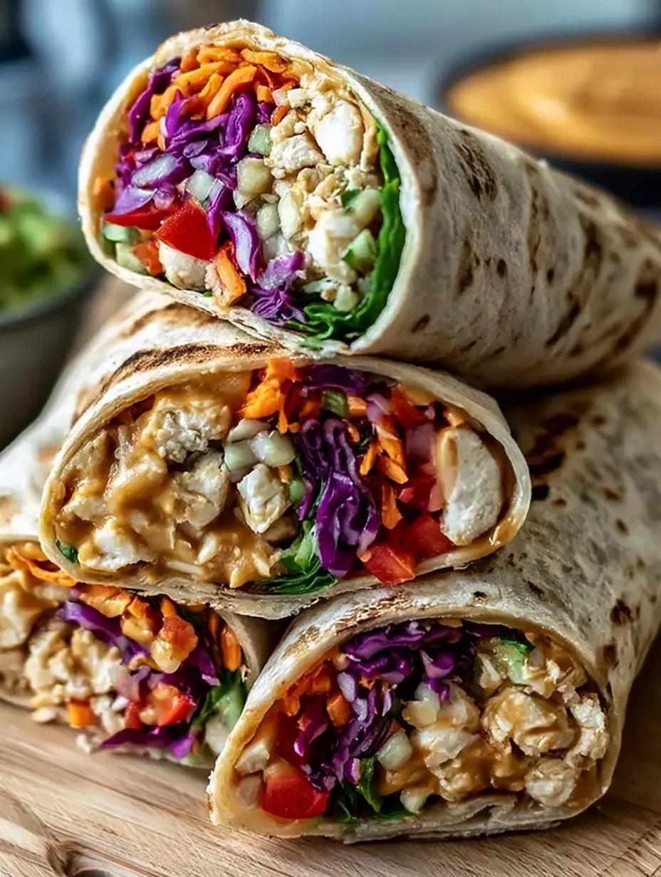 Thai peanut chicken wraps